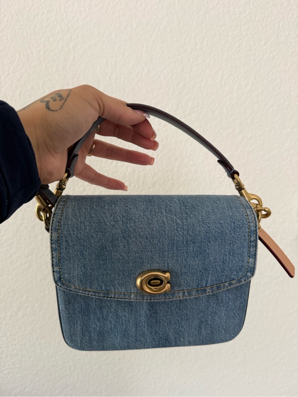 Coach Denim Top-Handle Shoulder Bag with Turnlock